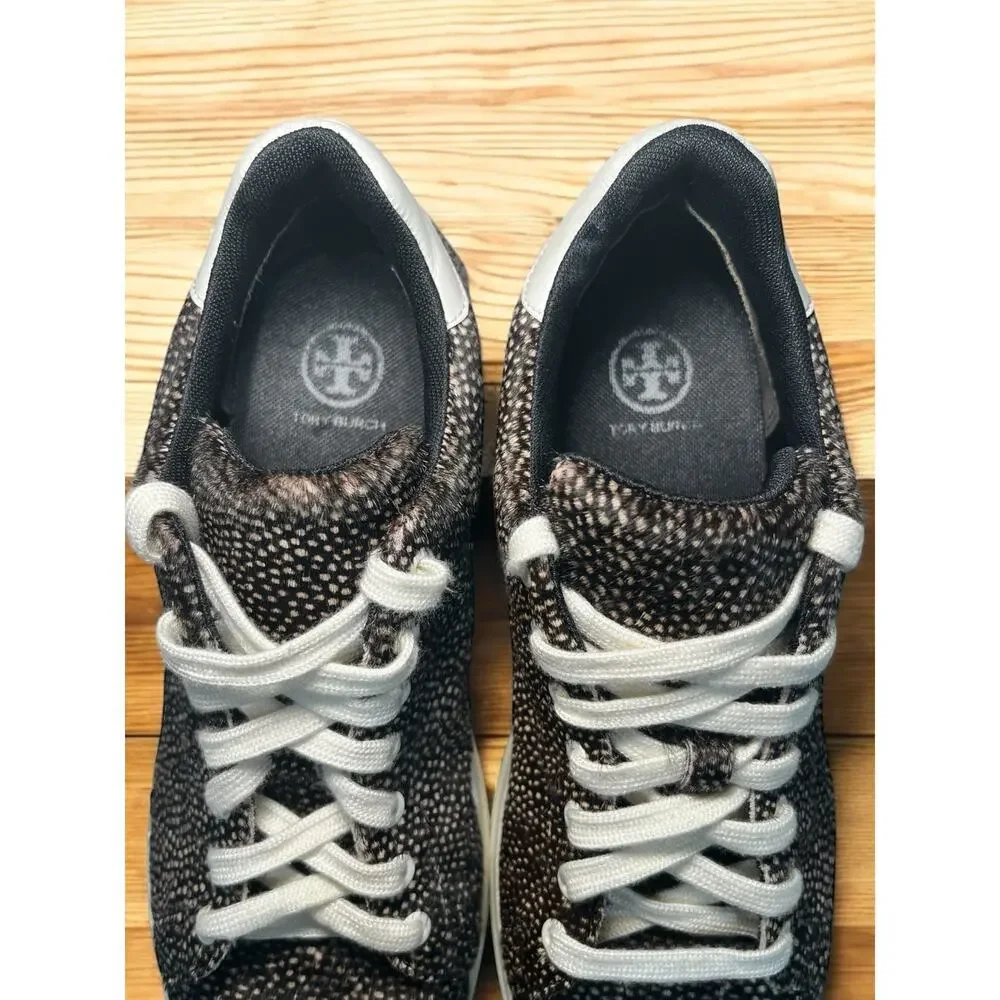 Tory Burch Howell Court Spotted Haircalf Leather Sneaker Size 8.5M